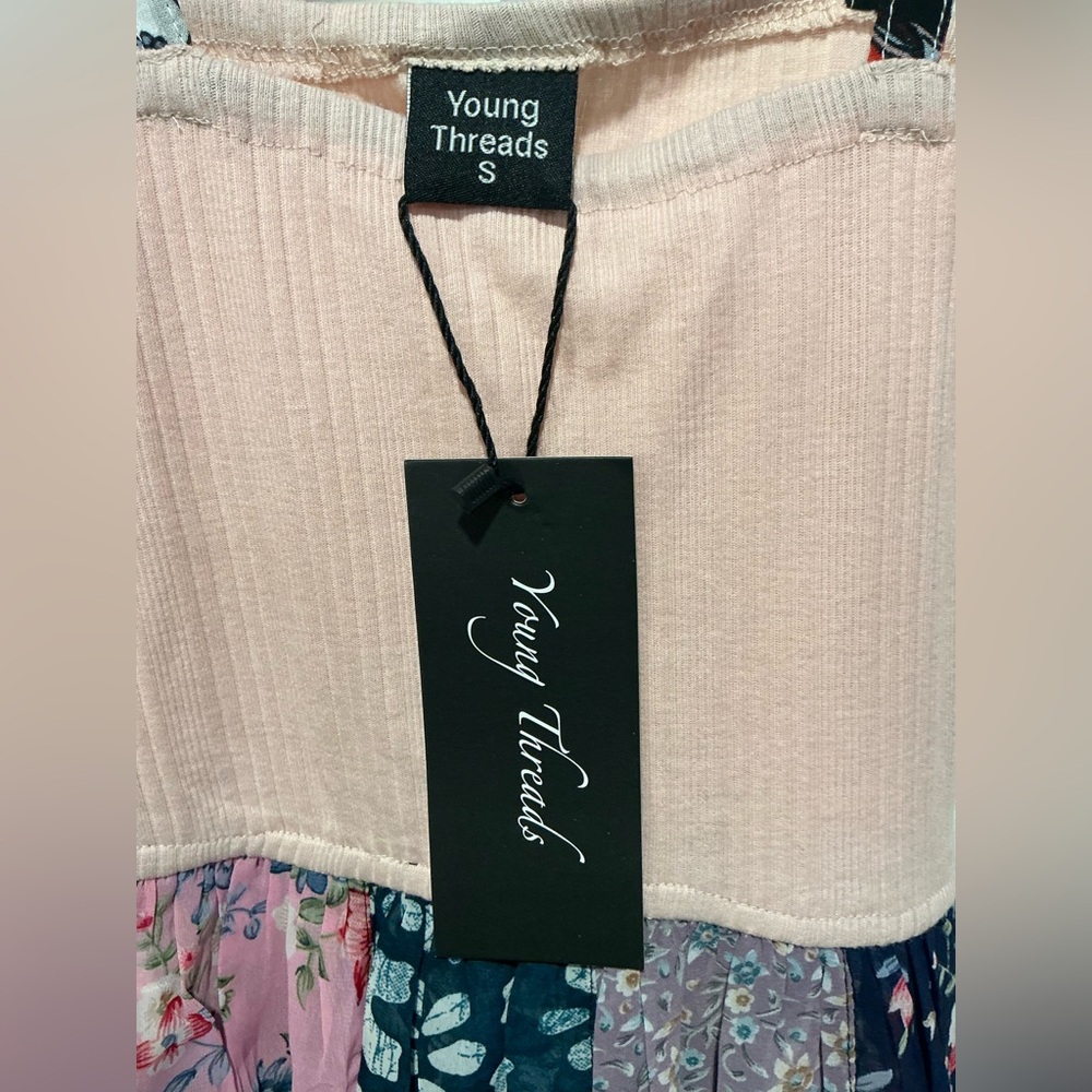 Chic Patchwork Mini Dress with Adjustable Straps … - image 2